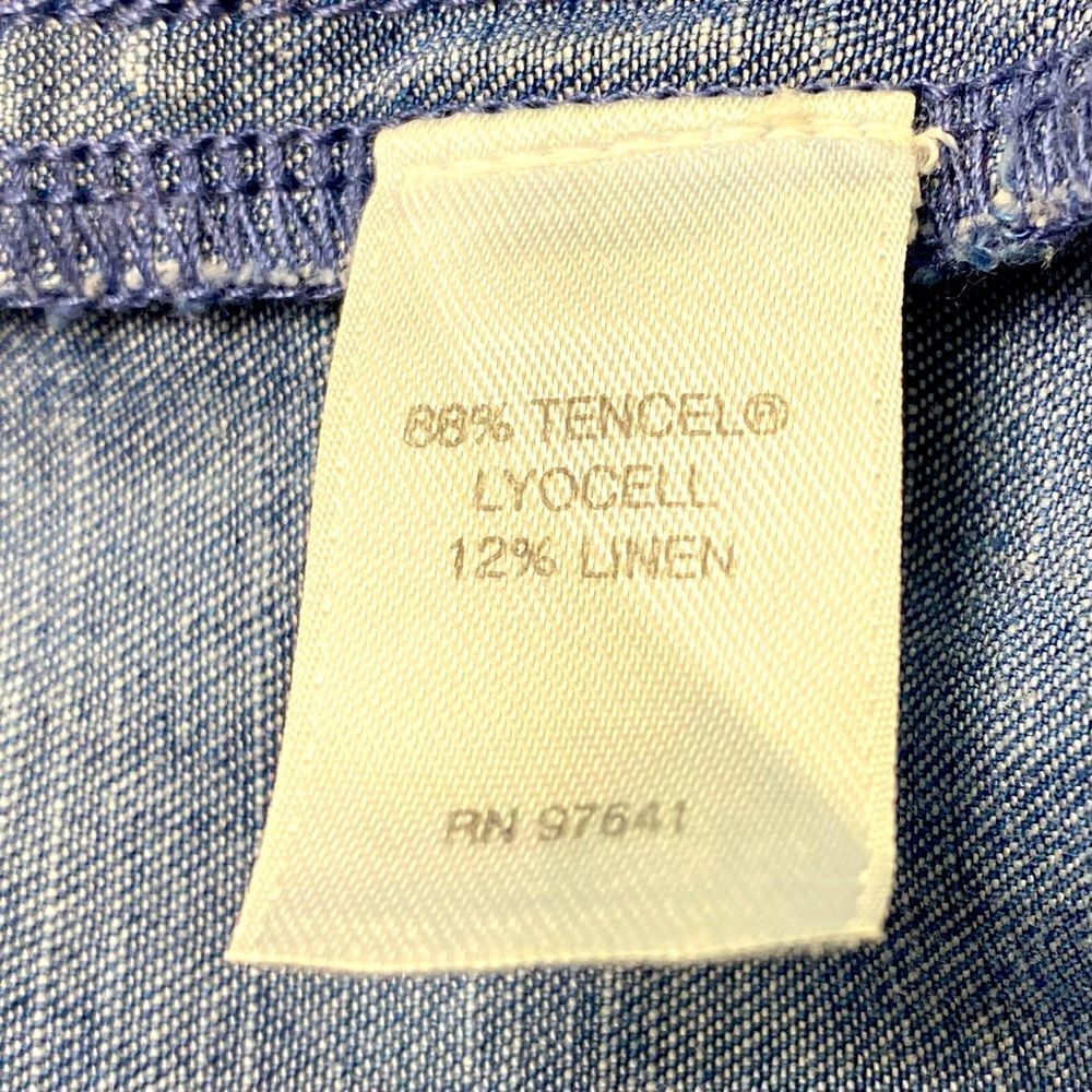 J. JILL DRESS SLEEVELESS CHAMBRAY SNAP FRONT - Picture 9 of 10